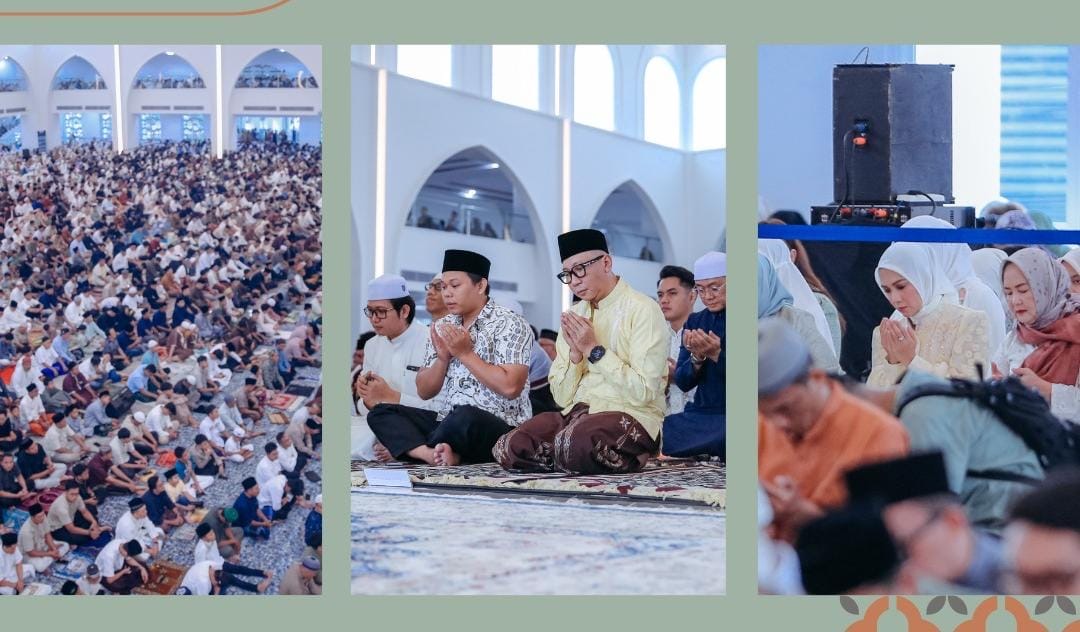 Gubernur Mirza Shalat Ied Bersama Ribuan Masyarakat Lampung, Ajak Perkuat Kepedulian dan Persatuan