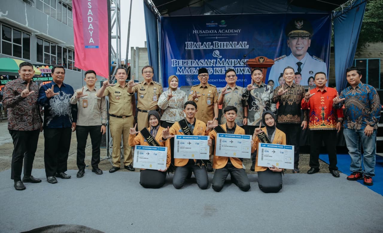 Gubernur Rahmat Mirzani Djausal Lepas Mahasiswa Program Magang Internasional ke Taiwan